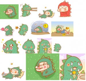 小恐龙可爱QQ表情包