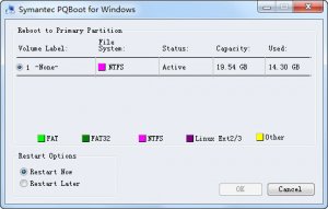 双系统主分区转换工具(Symantec PQBoot for 